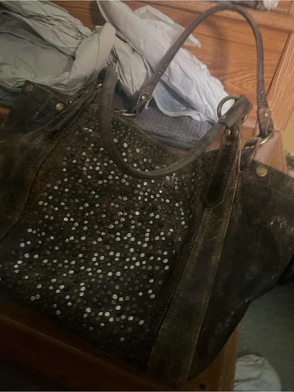 Frye Cream Dust Bag with Black Logo